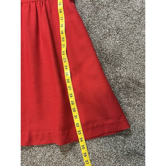 Anthropologie Maeve Lattice Neck Dress Red Size 10 Petite Fit Flare Zipper - Picture 7 of 14